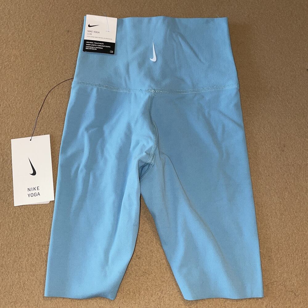 Nike Women's Yoga Luxe 7 Inch Shorts Size XXS Cerulean CZ9194-424 NWT